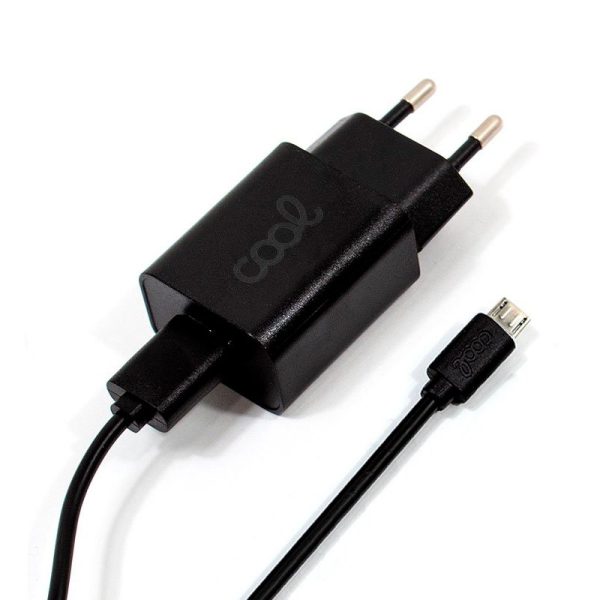 Cargador Red Conector Micro-usb COOL Universal 2.1Amp Kit 2 en 1 Negro