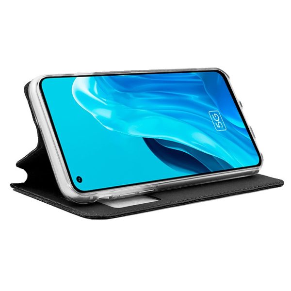 Funda COOL Flip Cover para Oppo Reno 8 Lite 5G Liso Negro - Image 2