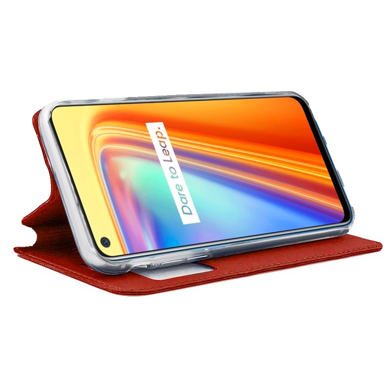 Funda COOL Flip Cover para Realme 7 Liso Rojo - Image 2