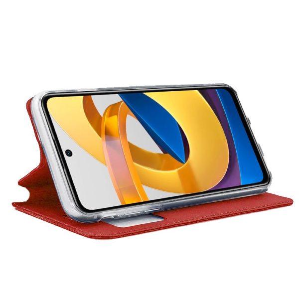 Funda COOL Flip Cover para Xiaomi Poco M4 Pro 5G / Redmi Note 11S 5G Liso Rojo - Image 2