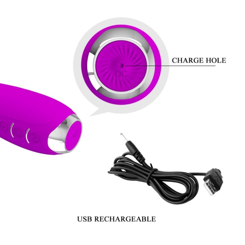 PRETTY LOVE - VIBRADOR DE ELETROCHOQUE RECARREGVEL HECTOR - ROXO IMPERMEVEL - Image 7