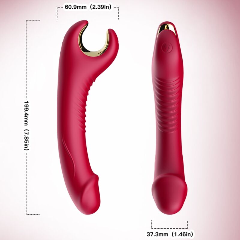 ARMONY - PRINCE DILDO VIBRADOR E ROTATOR VERMELHO - Image 3