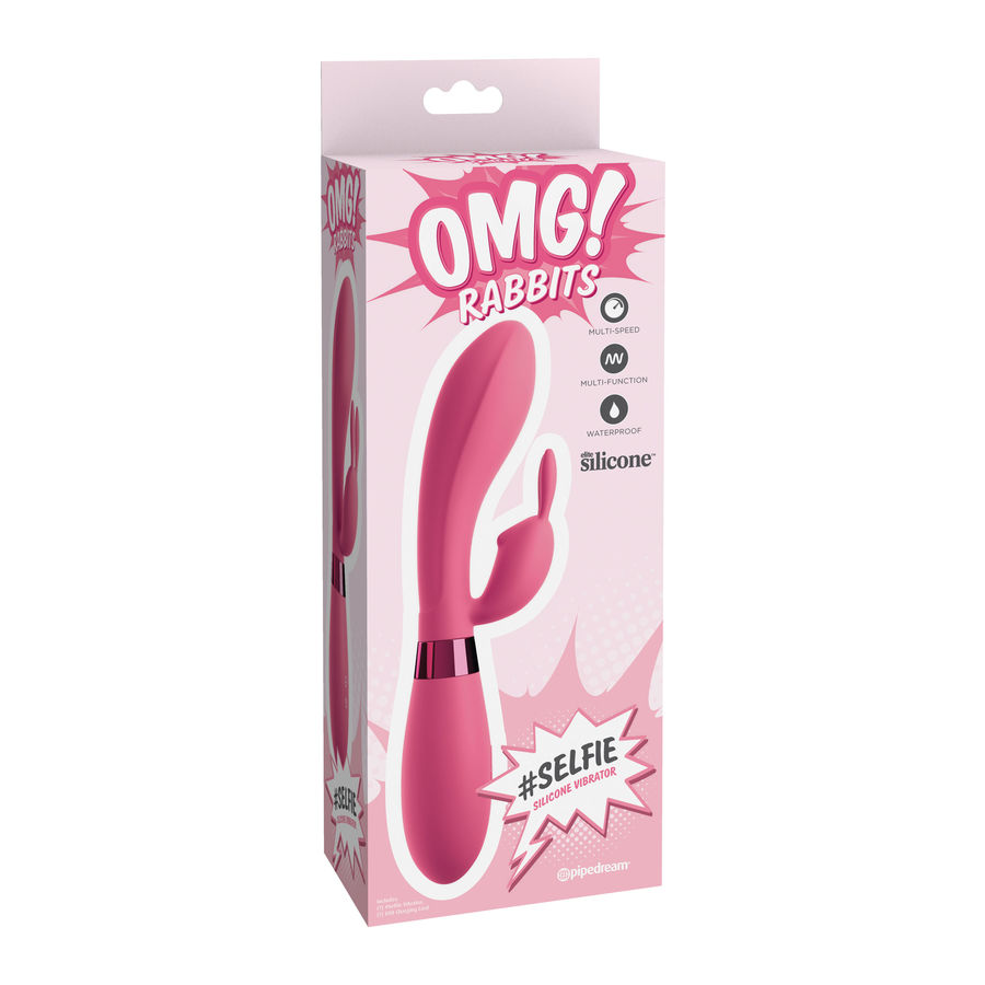 OMG SELFIE SILICONE VIBRATOR COELHO ROSA - Image 2