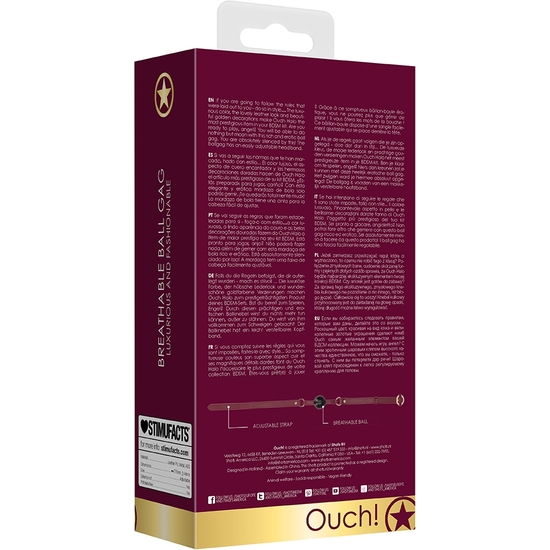 OUCH HALO - BREATHABLE BALL GAG - BURDEOS - Image 3