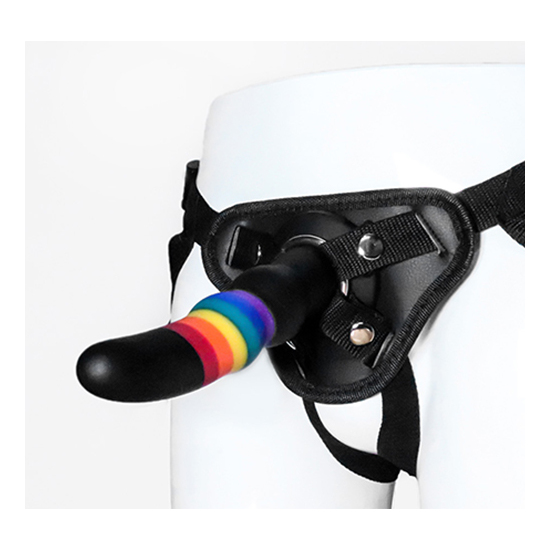 COLOURFUL LOVE STRAP ON SOLID DILDO - Image 2