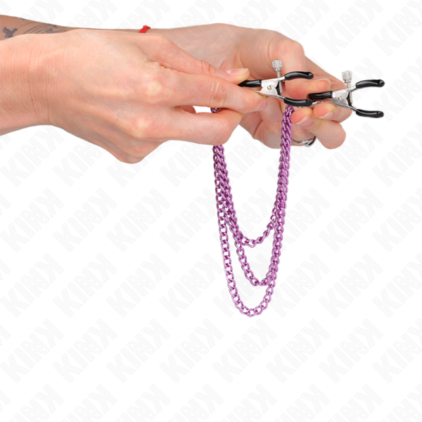 KINK - PINÃAS PARA BICOS COM 3 CORRENTES ROXO 20/23/28 CM - Image 4