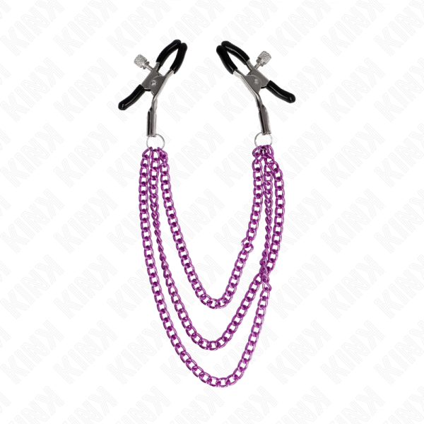 KINK - PINÃAS PARA BICOS COM 3 CORRENTES ROXO 20/23/28 CM - Image 2