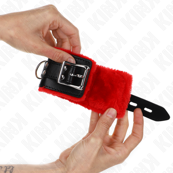KINK - PULSO FORRO DE PELE COM FUROS QUADRADOS CINTO VERMELHO E PRETO AJUSTÃVEIS 17-29 CM X 6 CM - Image 2