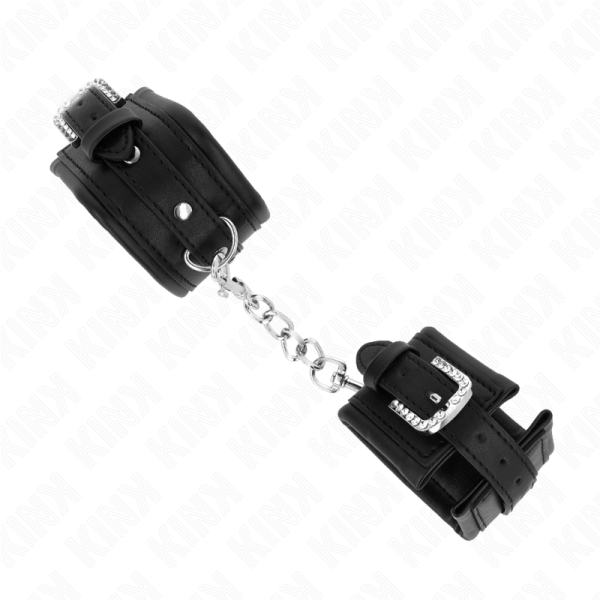 KINK - RETENÃÃES DE PULSO COM FIVELA DE RHINESTONE PRETO AJUSTÃVEIS 25-32 CM X 5,5 CM - Image 2