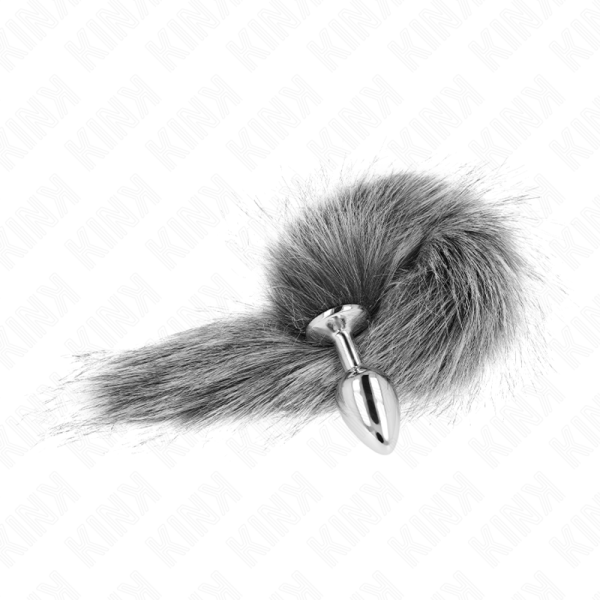 KINK - PLUG ANAL TAMANHO S 7 X 3 CM COM CAUDA SINTÃTICA 40 CM CINZA - Image 2