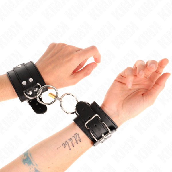 KINK - RETENÃÃES DE PULSO BLOQUEADAS O-RING PRETO AJUSTÃVEIS 20-28 CM X 5,5 CM - Image 4