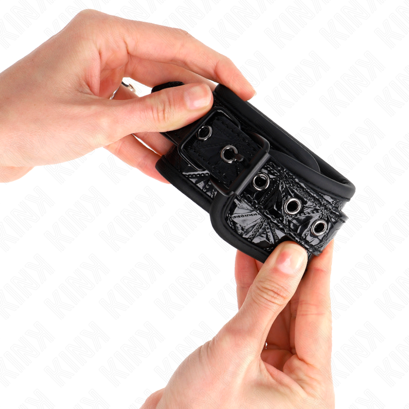 KINK - PULSO PADRÃO DIAMANTE PRETO AJUSTÃVEL 17-26 CM X 5,5 CM - Image 3