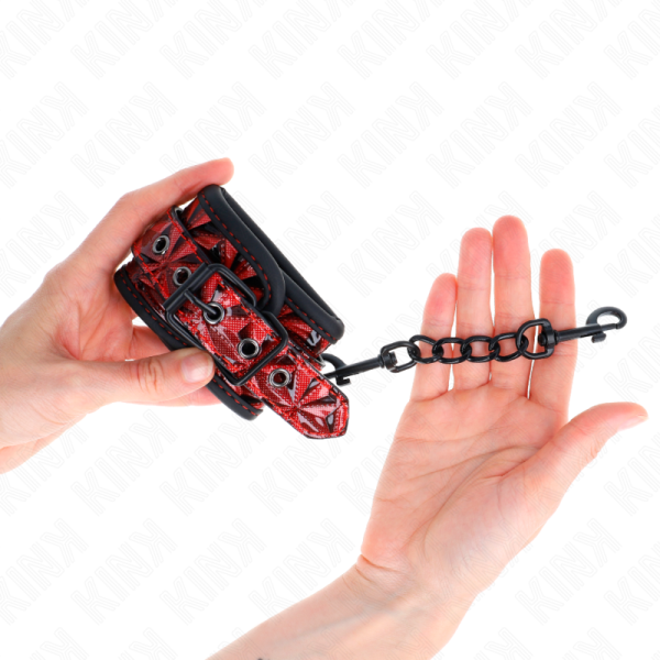 KINK - PULSO PADRÃO DIAMANTE VERMELHO ESCURO AJUSTÃVEL 17-26 CM X 5,5 CM - Image 3