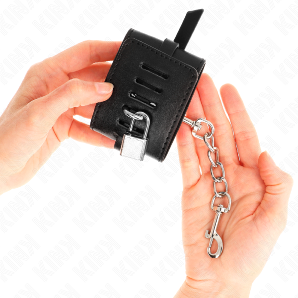 KINK - REMOÃÃES DE PULSO COM BLOQUEIO DELUXE PRETO AJUSTÃVEIS 14,5-21 CM X 6 CM - Image 3