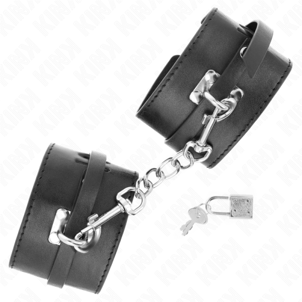 KINK - REMOÃÃES DE PULSO COM BLOQUEIO DELUXE PRETO AJUSTÃVEIS 14,5-21 CM X 6 CM - Image 2
