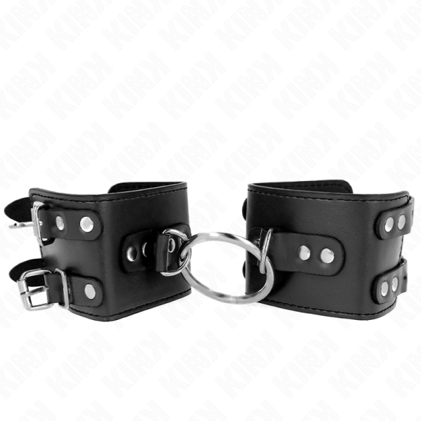 KINK - PUNHOS FIXOS COM ANEL E PRETOS AJUSTÃVEIS PRETOS 17-22 CM X 6,5 CM