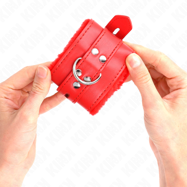 KINK - PULSO FORRO DE PELE COM FUROS QUADRADOS VERMELHO E CINTO VERMELHO AJUSTÃVEL 17-29 CM X 6 CM - Image 3