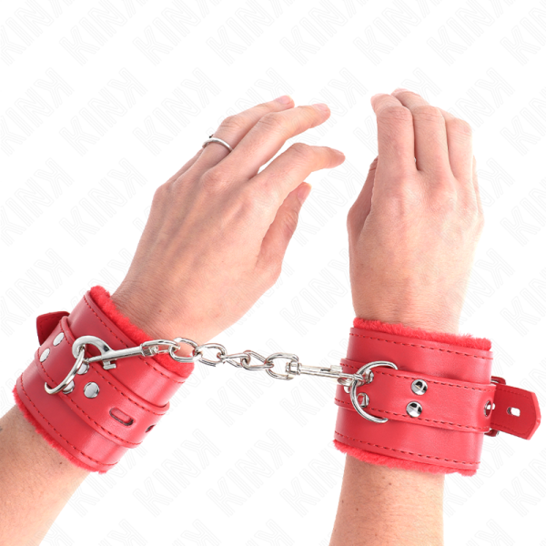 KINK - PULSO FORRO DE PELE COM FUROS QUADRADOS VERMELHO E CINTO VERMELHO AJUSTÃVEL 17-29 CM X 6 CM - Image 4