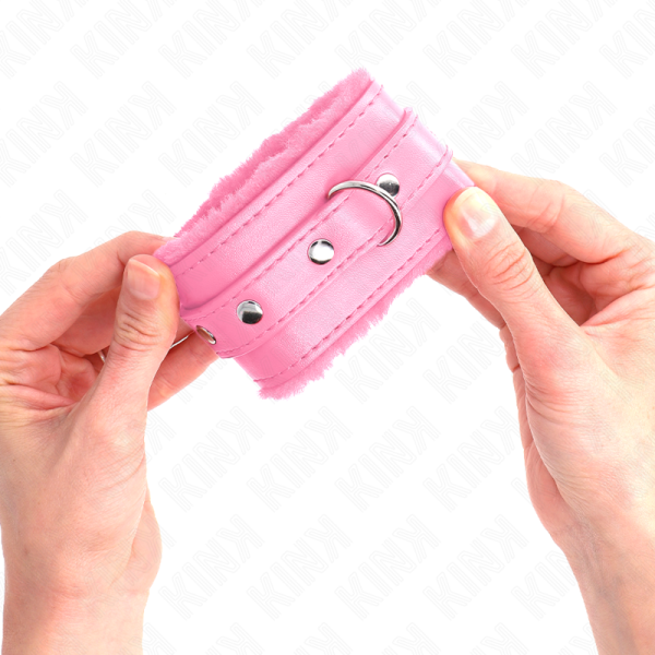 KINK - PULSO PREMIUM FORRO DE PELE ROSA COM CINTO ROSA AJUSTÃVEL 17-29 CM X 6 CM - Image 3