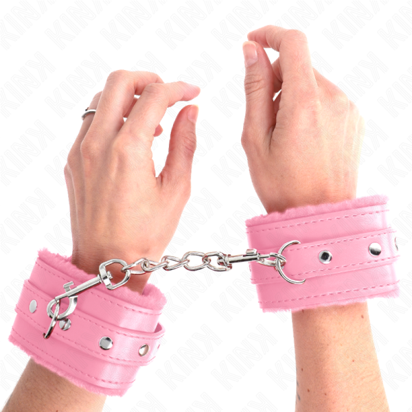 KINK - PULSO PREMIUM FORRO DE PELE ROSA COM CINTO ROSA AJUSTÃVEL 17-29 CM X 6 CM - Image 4