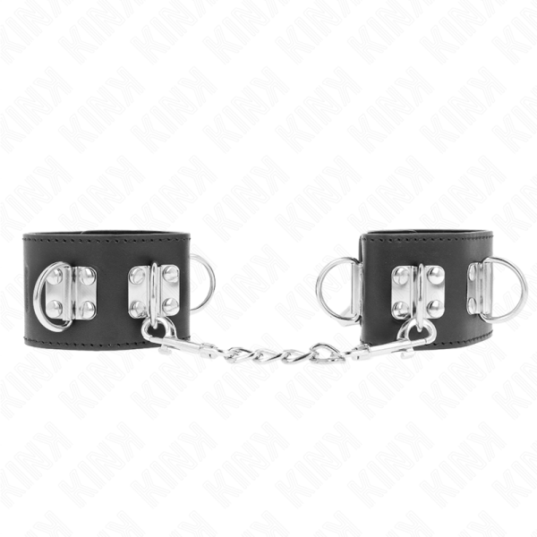 KINK - PUNHOS MULTIPOSIÃÃES COM FECHO DE CADEADO PRETO AJUSTÃVEIS 16-23 CM X 5,5 CM