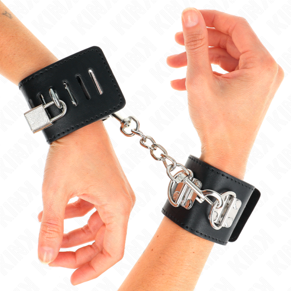 KINK - PUNHOS MULTIPOSIÃÃES COM FECHO DE CADEADO PRETO AJUSTÃVEIS 16-23 CM X 5,5 CM - Image 4