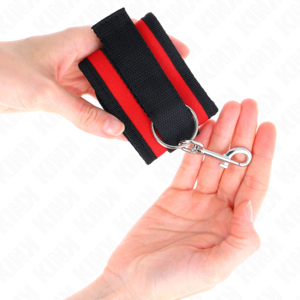 KINK - RETENÃÃES DE PULSO NYLON BIND HOOK&LOOP VERMELHO-PRETO MODELO 2 AJUSTÃVEL 18-35 CM X 6 CM - Image 3