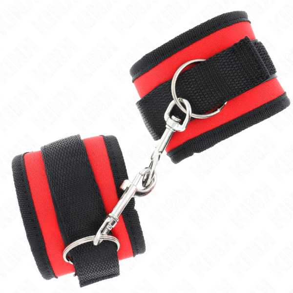 KINK - RETENÃÃES DE PULSO NYLON BIND HOOK&LOOP VERMELHO-PRETO MODELO 2 AJUSTÃVEL 18-35 CM X 6 CM - Image 2