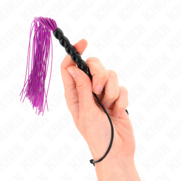 KINK - MINI CHICOTE DE SILICONE COM 6 CONTAS ROXAS 26 CM - Image 4