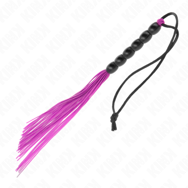 KINK - MINI CHICOTE DE SILICONE COM 6 CONTAS ROXAS 26 CM - Image 2