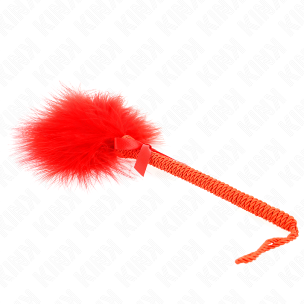 KINK - VARINHA DE CORDA DE NYLON COM PENAS DE CÃCEGAS E LAÃO VERMELHO 25 CM - Image 3