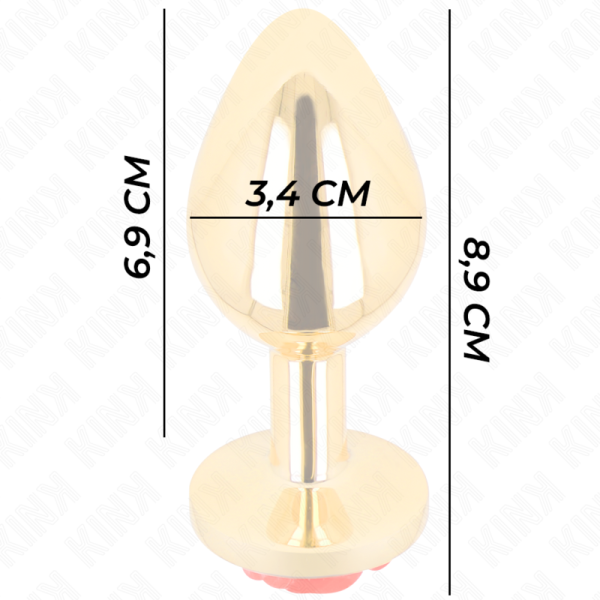 KINK - PLUG ANAL OURO ROSA VERMELHO TAMANHO M - Image 4