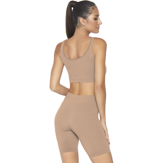 CONJUNTO OPACO CON PANTALONES CICLISTA - CARAMELO - Image 2