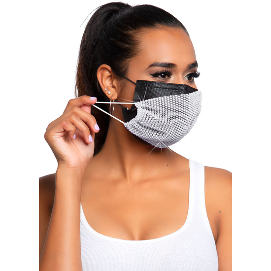 LEG AVENUE MASCARILLA HARLOW RHINESTONE - BLANCO - Image 3