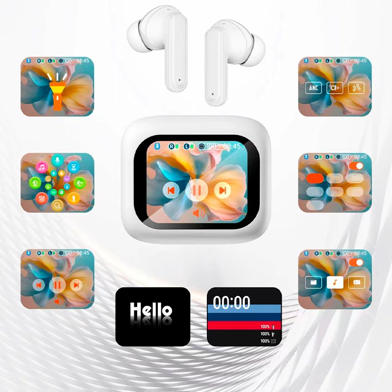 Auriculares Stereo Bluetooth Earbuds Lcd COOL Ambient Negro - Image 11