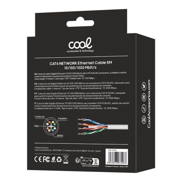 Cable Internet Universal CAT6 RJ45 (5 m) COOL - Image 7