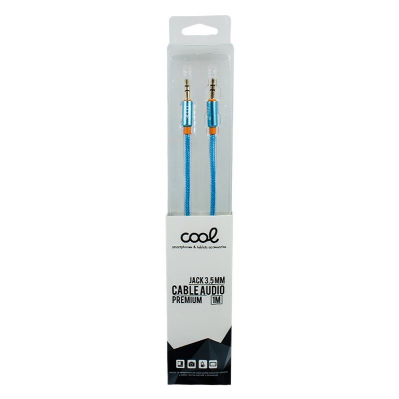 Cable Jack 3.5 mm a Jack 3.5 mm COOL Audio-Audio Nylon Celeste (1m) - Image 3