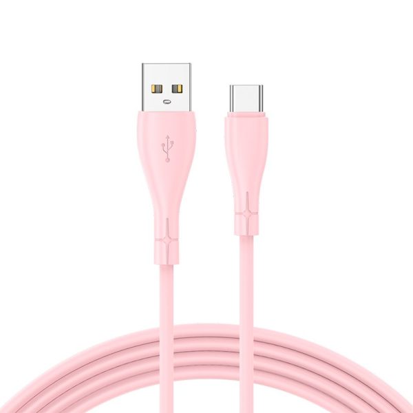 Cable USB COOL Silicona Universal Tipo C (1 metro) Rosa - Image 2