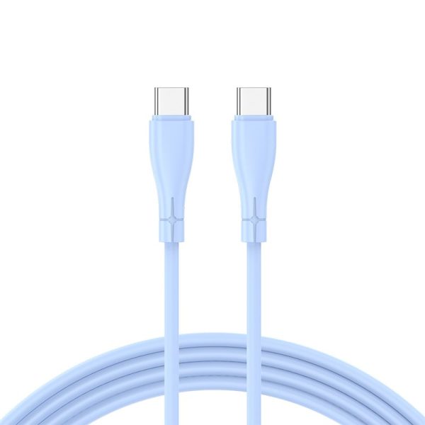 Cable USB COOL Silicona Universal Tipo C a Tipo C (1 metro) Celeste - Image 2