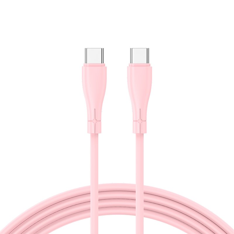 Cable USB COOL Silicona Universal Tipo C a Tipo C (1 metro) Rosa - Image 2