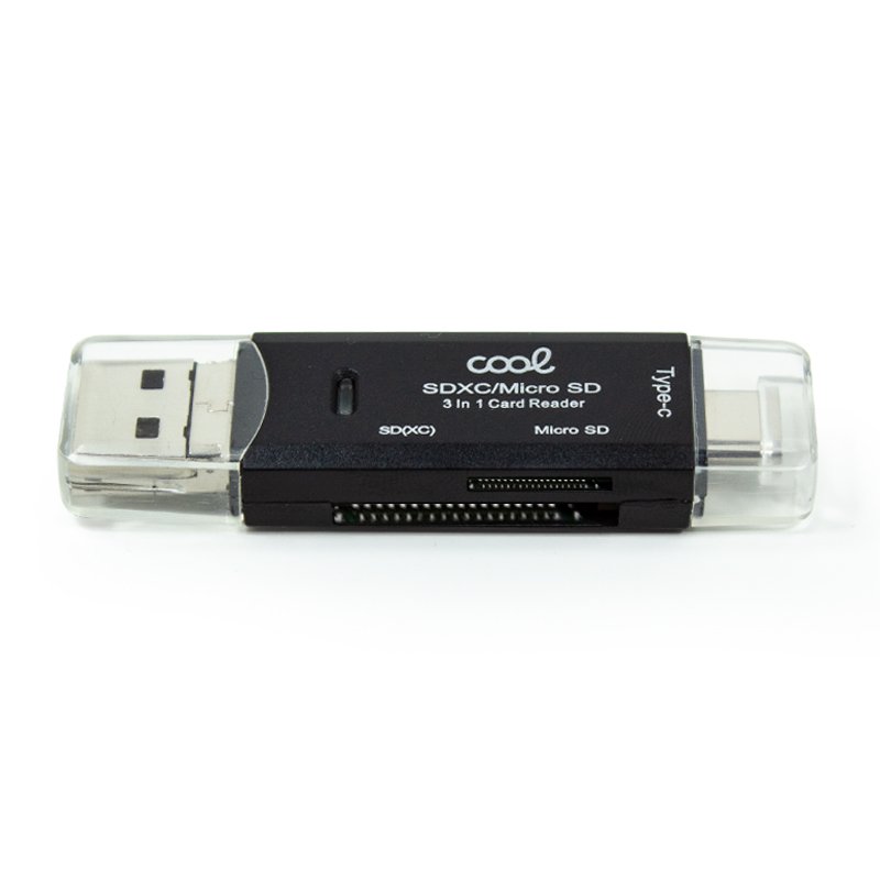 Lector Tarjetas Memoria Universal COOL 3 en 1 (Tipo-C / Micro-USB / USB) - Image 5