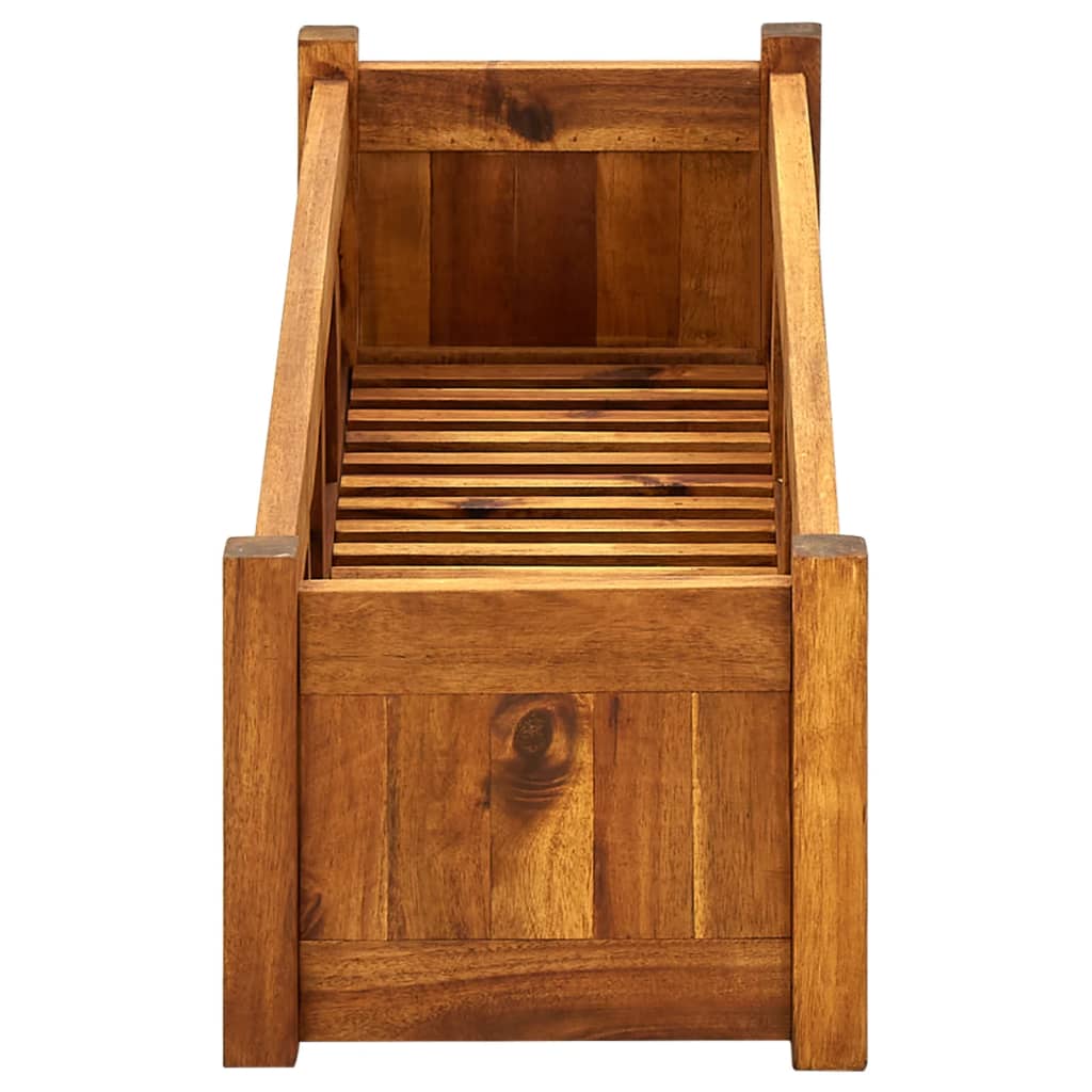 Canteiro elevado de jardim 100x30x25 cm madeira de acácia - Image 3