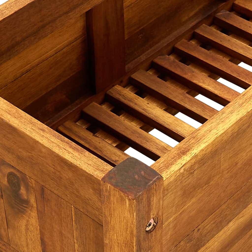 Canteiro elevado de jardim 100x30x25 cm madeira de acácia - Image 5