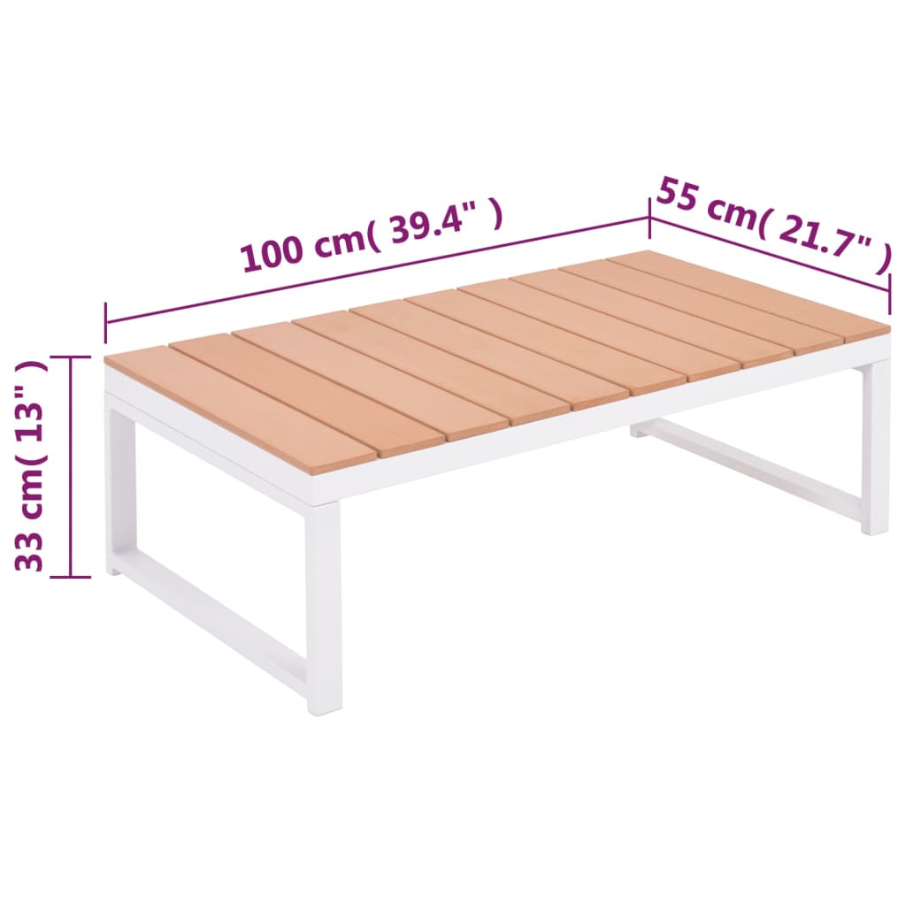 4 pcs conjunto lounge p/ jardim com almofadas alumínio e WPC - Image 9
