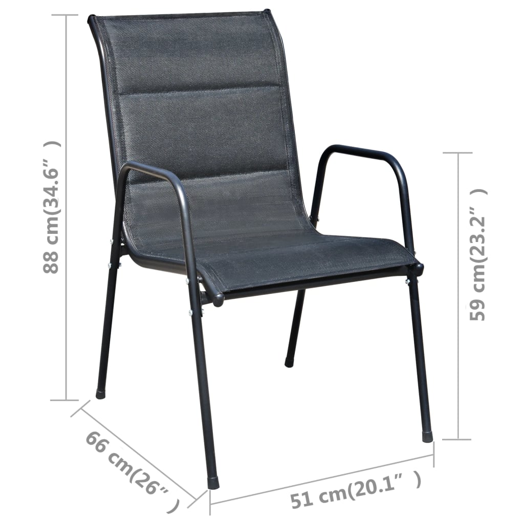 Conjunto bistrô aço + textilene 50x71 cm preto - Image 11