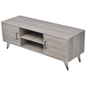 Móvel de TV 120x40x45 cm cinzento