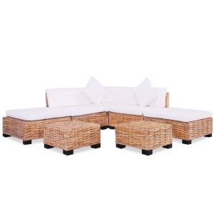 Conjunto de sofás 18 pcs vime genuíno