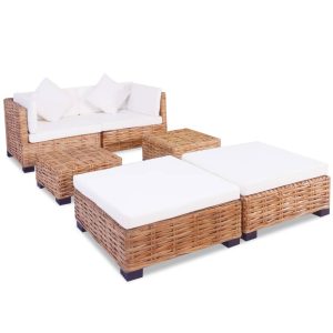 Conjunto de sofás 16 pcs vime genuíno