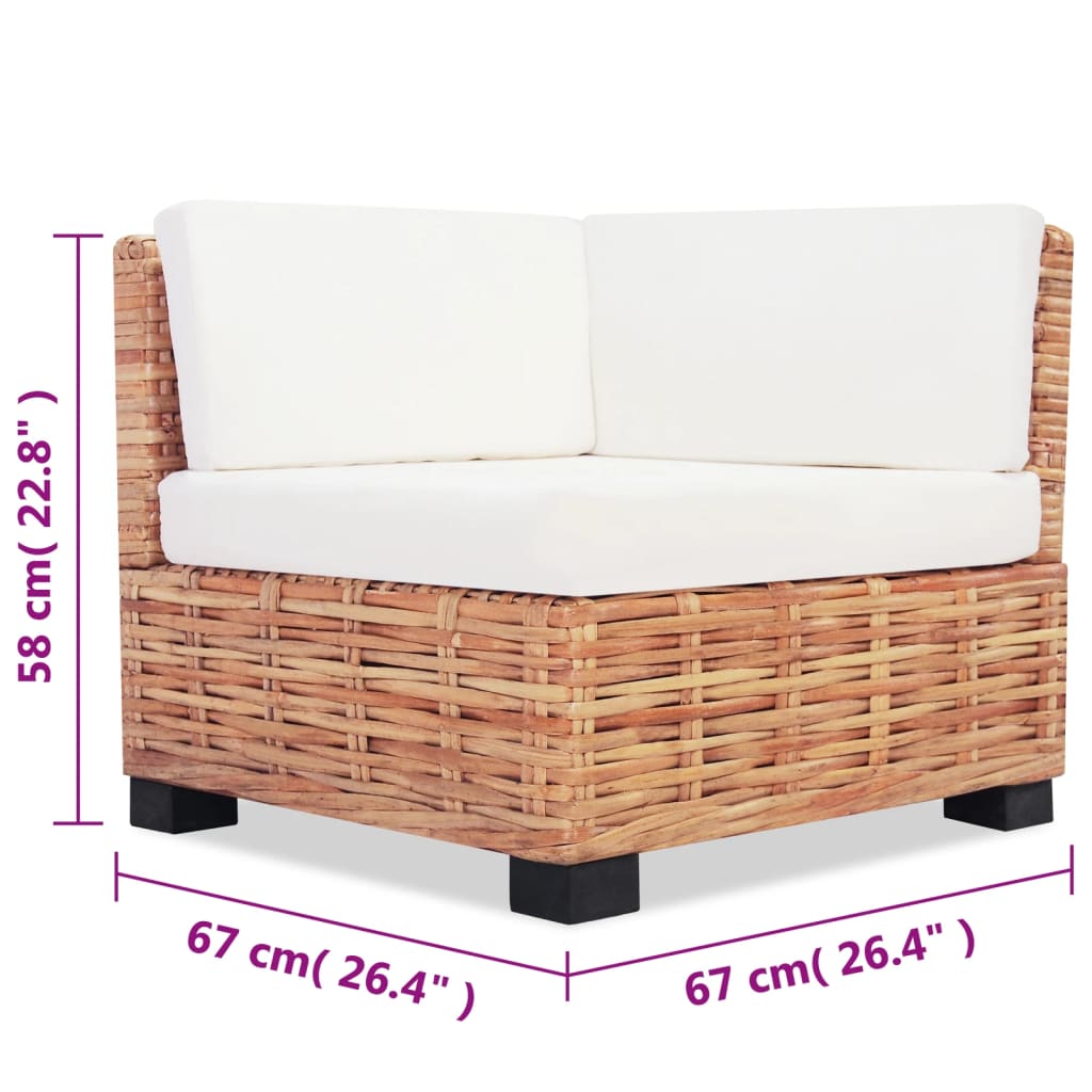 Conjunto de sofás 16 pcs vime genuíno - Image 9