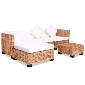 Conjunto de sofás 14 pcs vime genuíno
